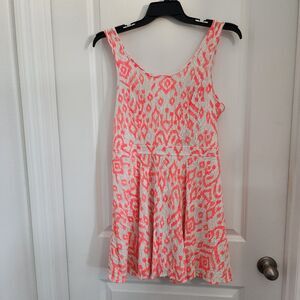 Bethany Mota Dress Women's XL Sundress Sleeveless Scoop Neck Lace Lined Hot Pink